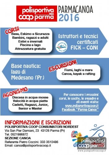 APERTE LE ISCRIZIONI ALLA SEZIONE CANOA PER LA STAGIONE 2016