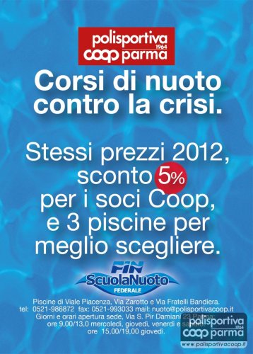Corsi di nuoto: sono aperte le iscrizioni.