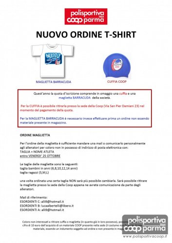ORDINE MAGLIETTE BARRACUDA
