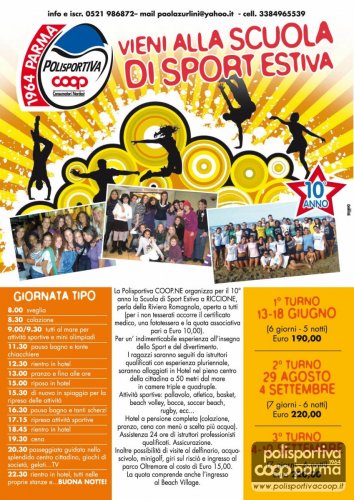 Scuola di sport estiva a Riccione