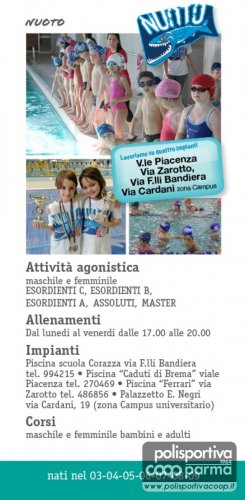 sono aperte le iscrizioni alla sezione  Nuoto