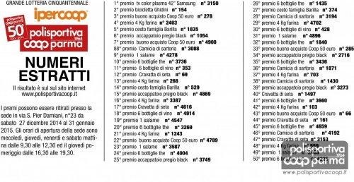 Ecco i vincitori della lotteria del cinquantennale