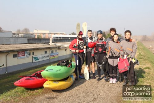 Primo allenamento nella Parma della sezione Canoa.